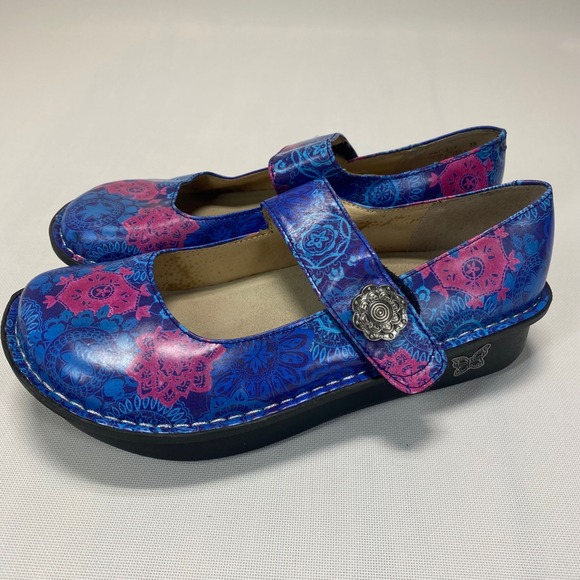 Alegria Paloma Floral Clog Shiny Nursing Shoes Size 7.5-8 217 EU 38 - Picture 1 of 8